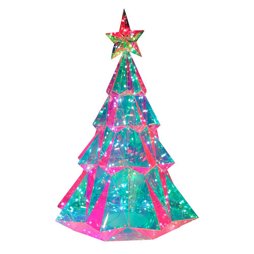 25.5“ Lighted Magical Iridescence Holographic Christmas Tree + Remote