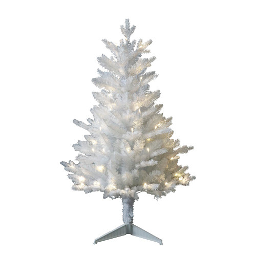 3' Pre-Lit Warm White LED Jackson White Pine Tree