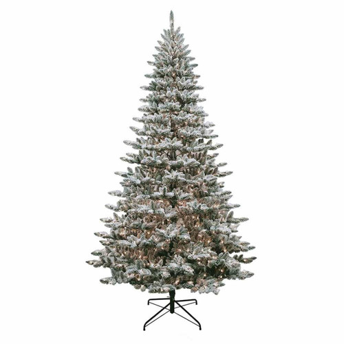 9' Pre-Lit Clear Incandescent Snow Pine Tree