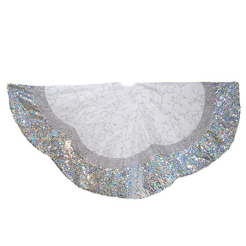 60“ Silver Sequin Tree Skirt