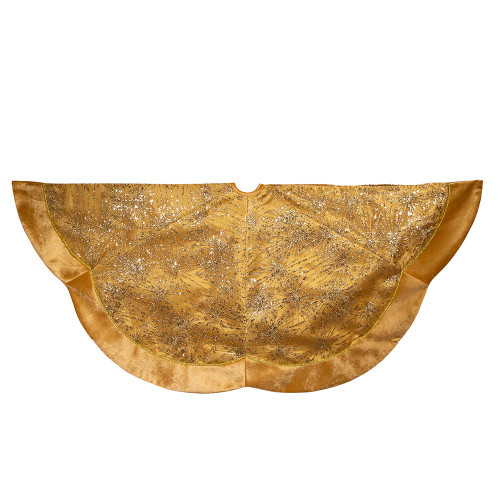 60“ Gold Glitter Velvet Tree Skirt