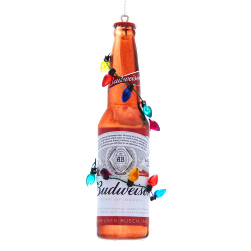 Budweiser® Bottle With Christmas Bulbs Ornament