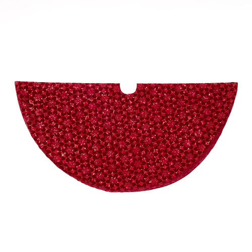 72“ Burgundy Sequin With Meal Cord Tree Skirt