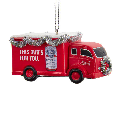 Budweiser® Red Truck With Garland Ornament