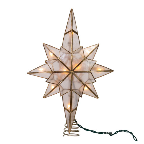 11" UL 10L Capiz Clear Star Tree Topper