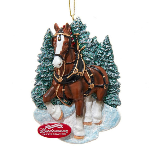 Budweiser® Clydesdale With Trees Ornament