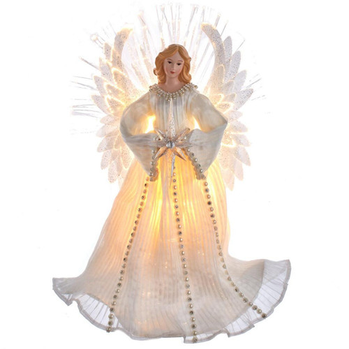 16“ 7-Light LED Fiber-Optic Angel Treetop