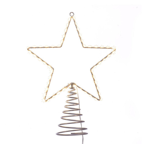 13“ Pre-Lit Metal Wire Lighted LED Star Treetop