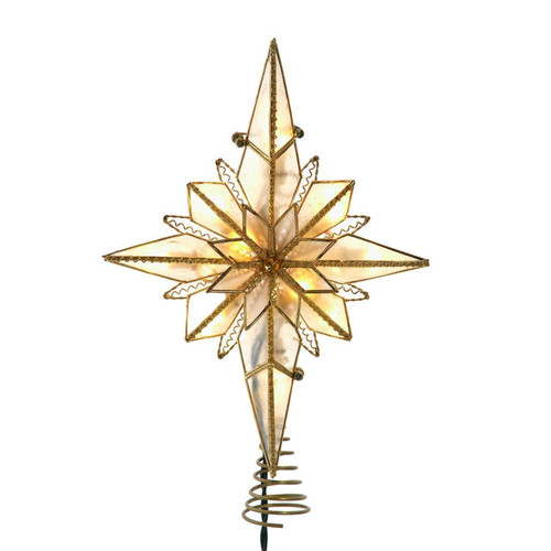 10.5“ 10-Light LED Capiz Bethlehem Star Treetop