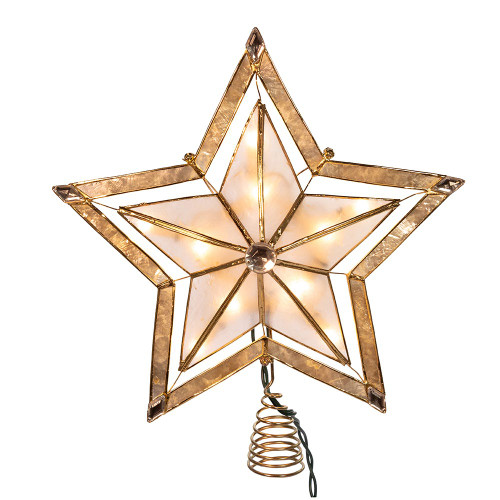 10“ UL 10-Light Large Star With Smoke Capiz Treetop