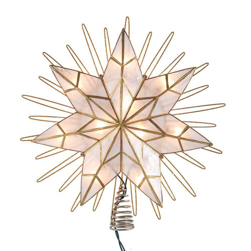 14“ UL 10-Light Capiz Natural Star Treetop