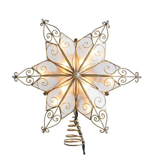 9.6“ UL 10-Light Capiz Gold Star Treetop