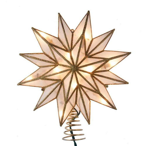 8.75“ UL 10-Light Capiz Gold Star Treetop