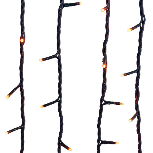 16.5' UL 100L Orange LED Green Wire Jingle Bright™ Light Set