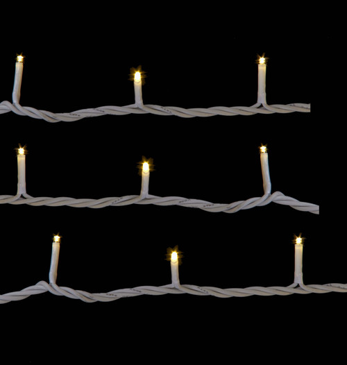 49.8' UL 300L Warm White LED White Wire Jingle Bright™ Light Set