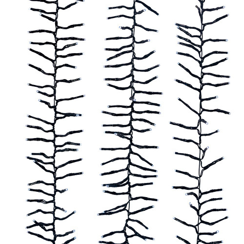 33' 1000L Cool White LED Multifunction Green Wire Cluster Garland