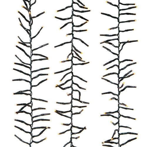 65' 2,000L Classic White 3MM LED Multifunction Cluster Garland With Green Wire