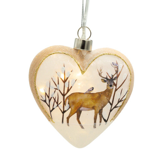 Illuminated Gems USB Lighted Glass Heart Ornament
