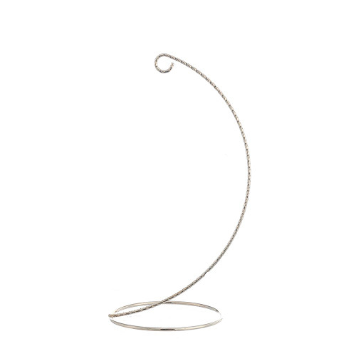 Twisted Silver Metal Ornament Stand