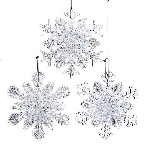 Snowflake Ornaments, 3 Assorted