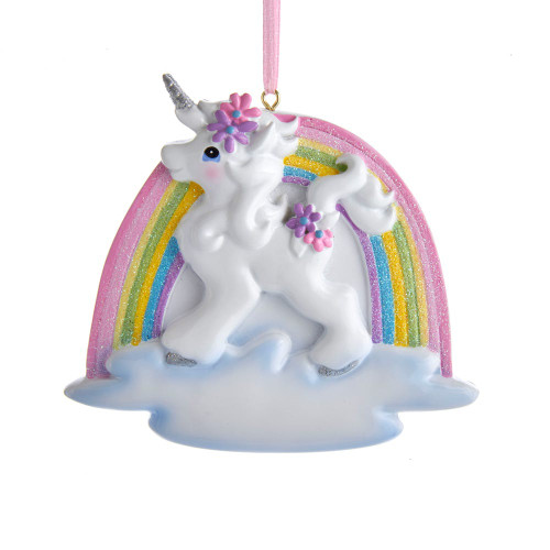 Unicorn Rainbow Ornament For Personalization