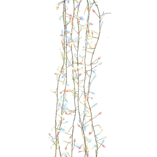 9.8' 300L Multicolor Superbright LED Silver Wire Cluster Garland