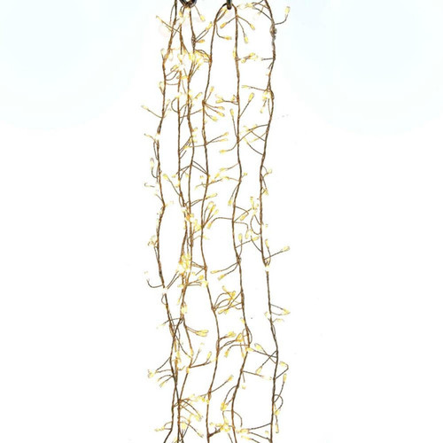 9.8' 300L Warm White Superbright LED Silver Wire Cluster Garland