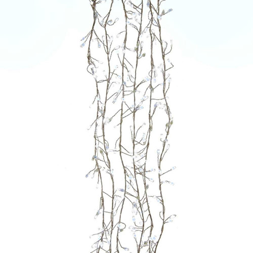 9.8' 300L Cool White Superbright Twinkle LED Silver Wire Cluster Garland