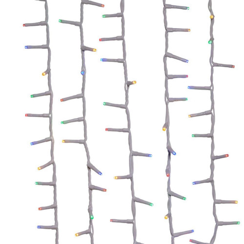 49' 600L Multicolor 3MM LED Multifunction Rice Lights With White Wire On Spool