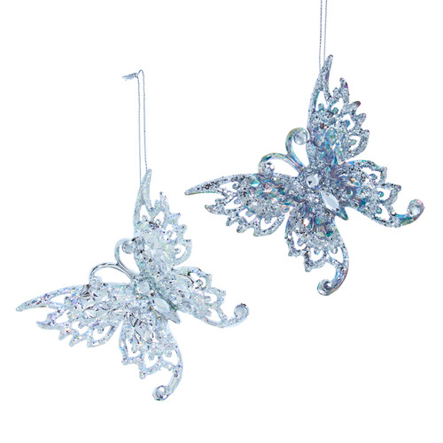 Opalescent Butterfly Ornaments, 3 Assorted