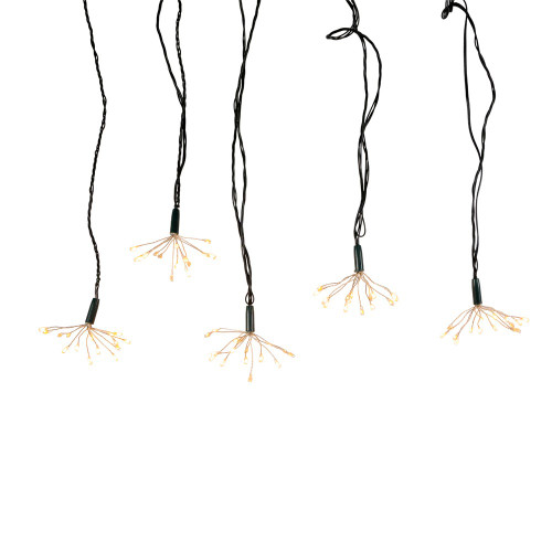 12' 75L Classic White Superbright Twinkle LED Cluster Burst With Green Base