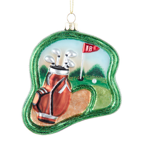 Noble Gems™ Glass Golf Scene Ornament