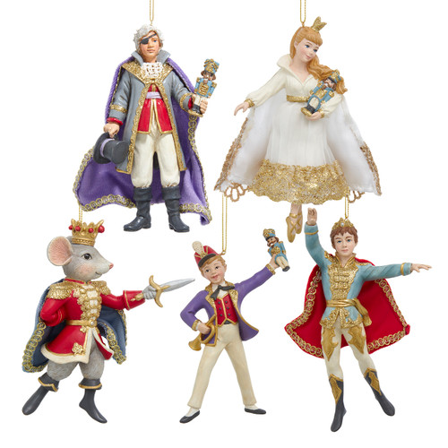 6.75 Nutcracker Suite Ornaments, 5 Assorted