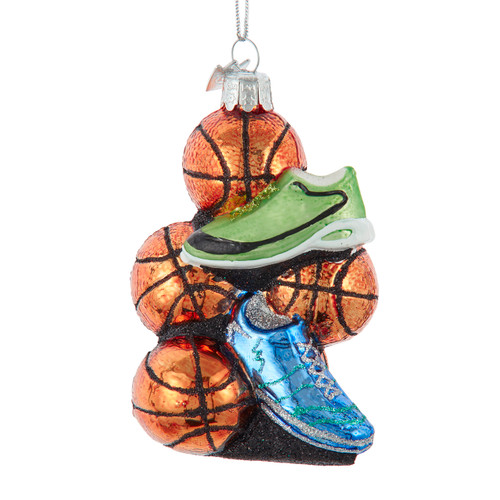 Noble Gems™ Glass Basketball With Shoes Ornament