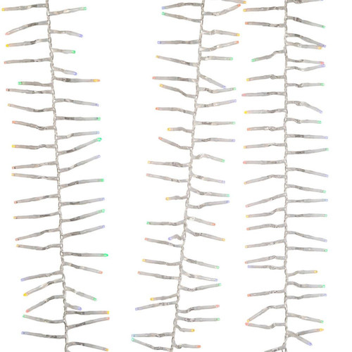 33' 1,000L Multicolor 3MM LED Multifunction Cluster Garland With Clear Wire