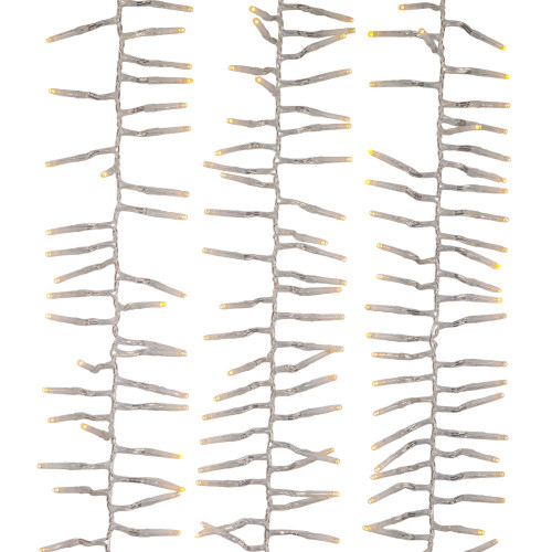 33' 1,000L Warm White 3MM LED Multifunction Cluster Garland With Clear Wire