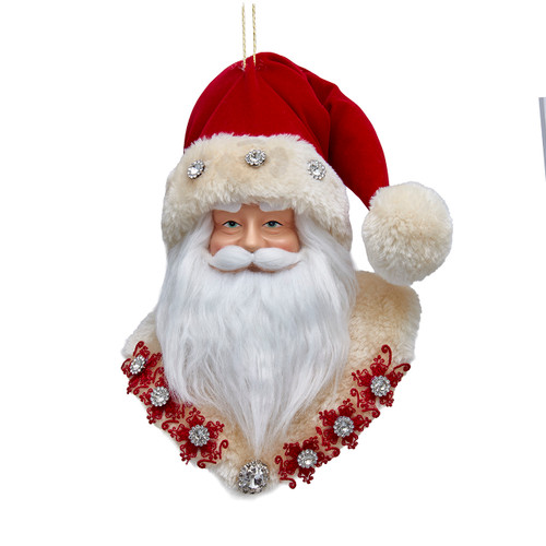Holiday Diamonds Santa Head Ornament