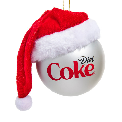 Coca-Cola® 80MM Diet Coke Ball With Santa Hat Ornament