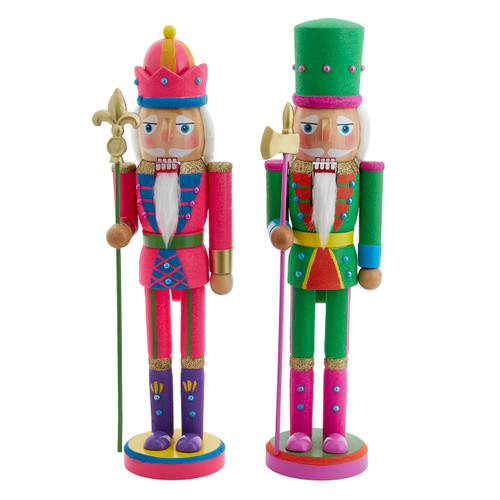 15" Glow-In-The-Dark Pink & Green Nutcrackers, 2 Assorted