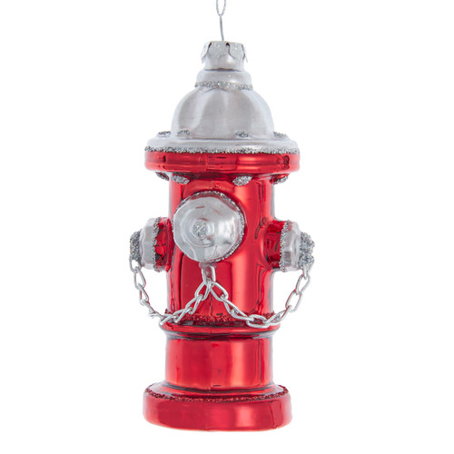 Glass Fire Hydrant Ornament  