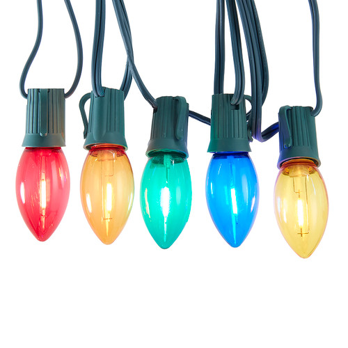 10' 10L Multicolor Translucent Filament LED C9 Light Set 