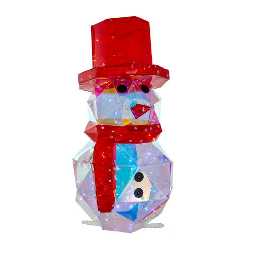 16.1" Battery Operated Superbright LED Lighted Holographic Snowman