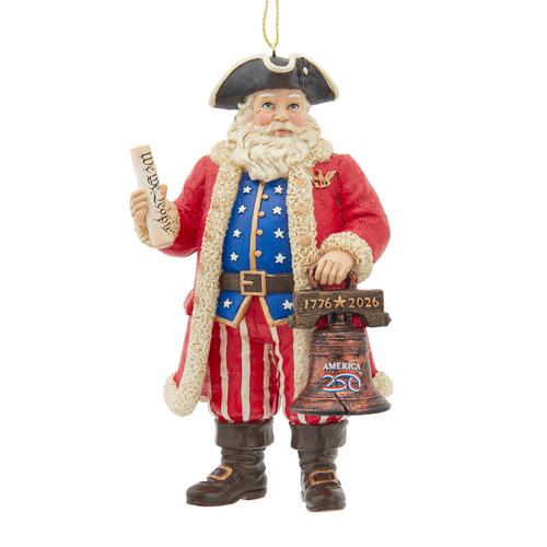 America 250th Santa Ornament
