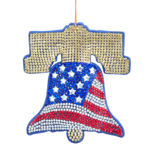 Bedazzled Liberty Bell Ornament