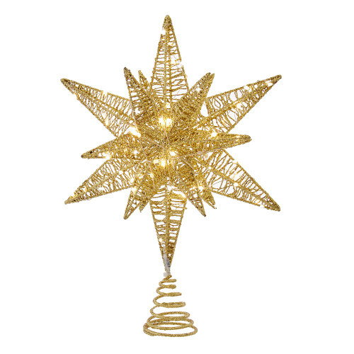 15“ Twinkling LED Gold Starburst Treetop