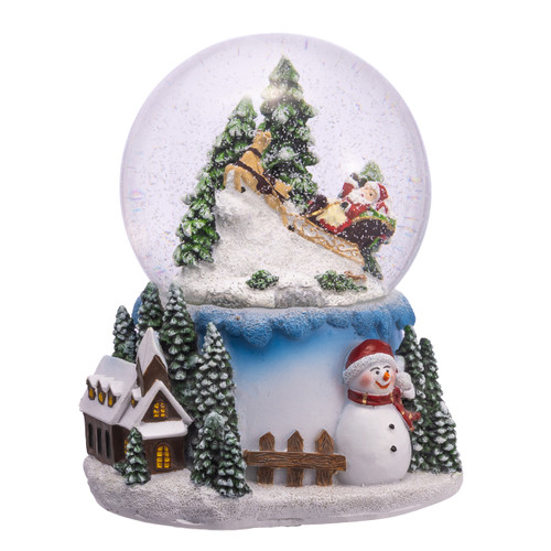 100MM Musical Santa, Snowman & Tree Snow Globe