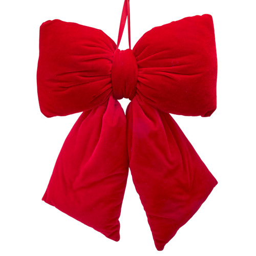 18" Crushed Red Velvet Bow