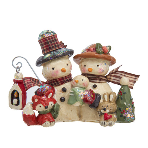 Snow Town Family With Animals Table Piece