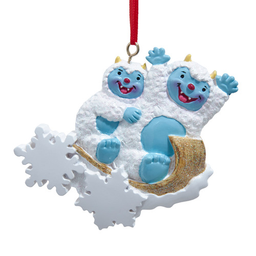 Yeti Family Of 2 Ornament For Personalization 