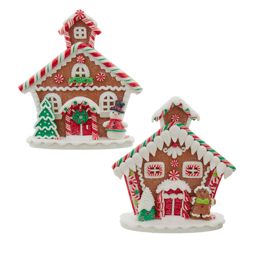 Gingerbread Flatback House Table Pieces, 2 Assorted
